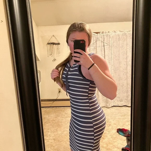 Rue21 Navy and White Striped Top - Picture 1 of 4